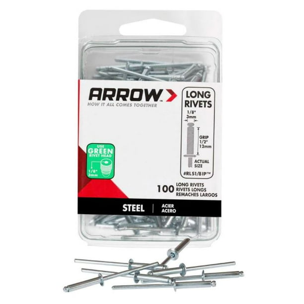 Arrow Fastener RMS1/8IP Medium Steel 1/8-Inch Rivets 100-Pack